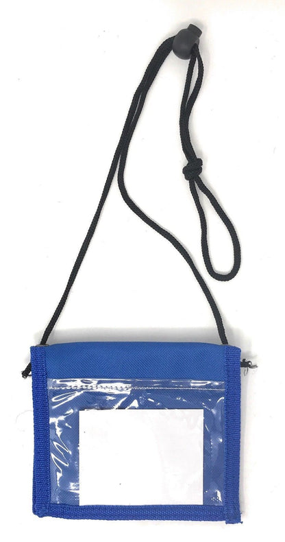 1 Dozen Bi-Fold Foldable Neck Wallet Conference Badge Id Holders Wholesale Bulk-Royal-