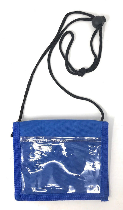 1 Dozen Bi-Fold Foldable Neck Wallet Conference Badge Id Holders Wholesale Bulk-Royal-