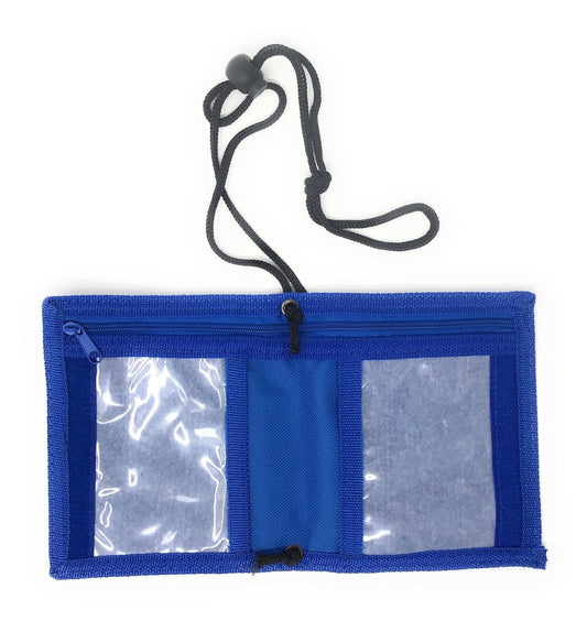 1 Dozen Bi-Fold Foldable Neck Wallet Conference Badge Id Holders Wholesale Bulk-Royal-