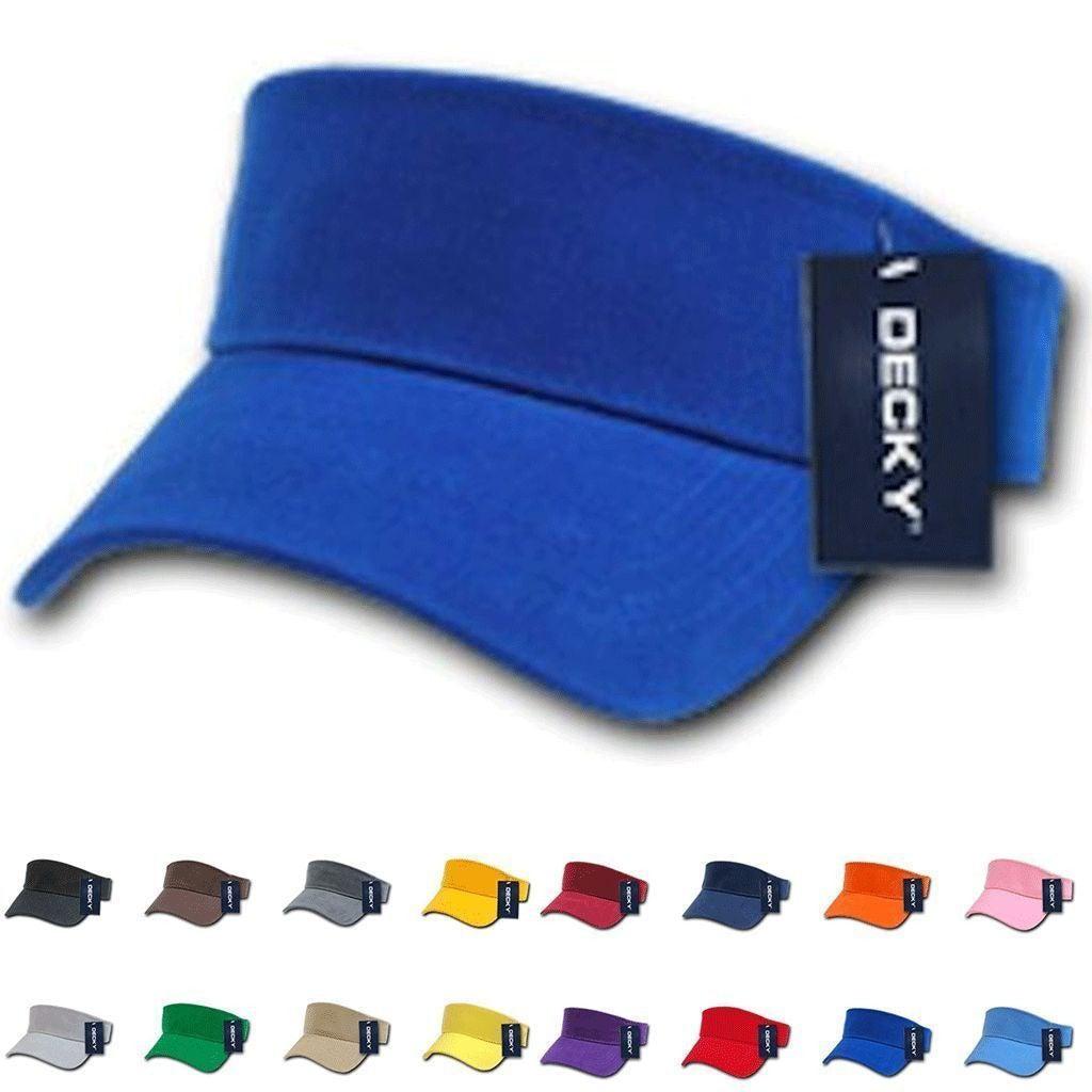 1 Dozen Blank Decky Golf Sports Sun Summer Visors Cotton Wholesale Lots!-
