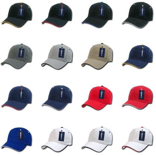 1 Dozen Blank Decky Sandwich Visor Pro Baseball Hats Caps Wholesale Lot-