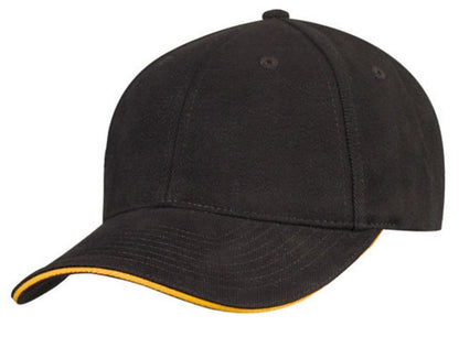 1 Dozen Brushed Cotton Sandwich 6 Panel Low Crown Baseball Hats Caps Wholesale Bulk-