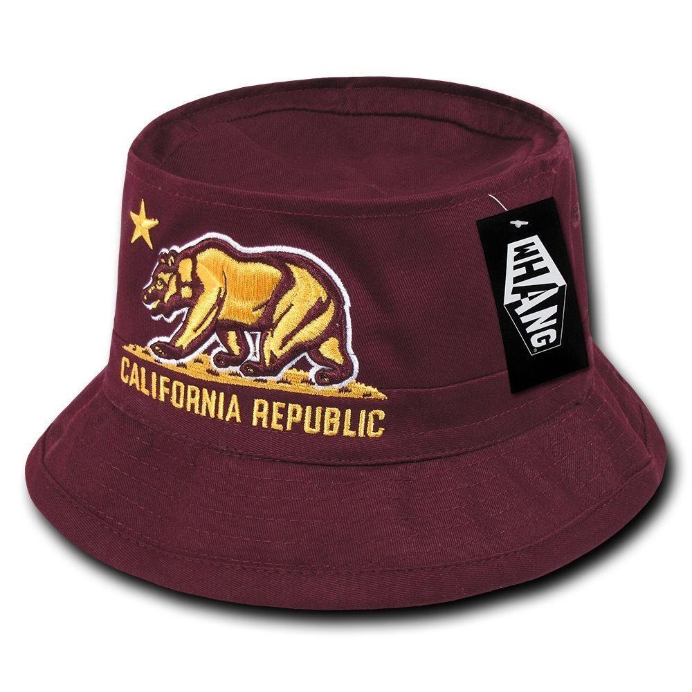 1 Dozen California Bear Bucket Hat Hats Caps Cap Unconstructed Wholesale Lots-