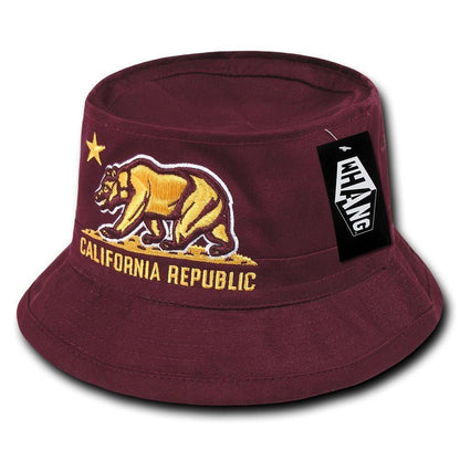 1 Dozen California Bear Bucket Hat Hats Caps Cap Unconstructed Wholesale Lots-