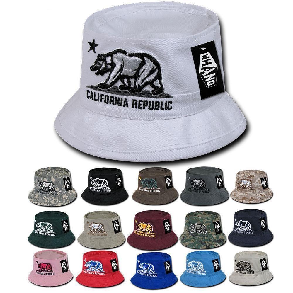 1 Dozen California Bear Bucket Hat Hats Caps Cap Unconstructed Wholesale Lots-
