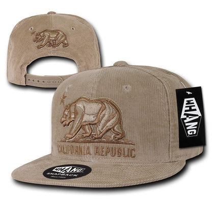 1 Dozen California Corduroy Republic Monster Bear Snapback Hat Caps Wholesale Bulk-
