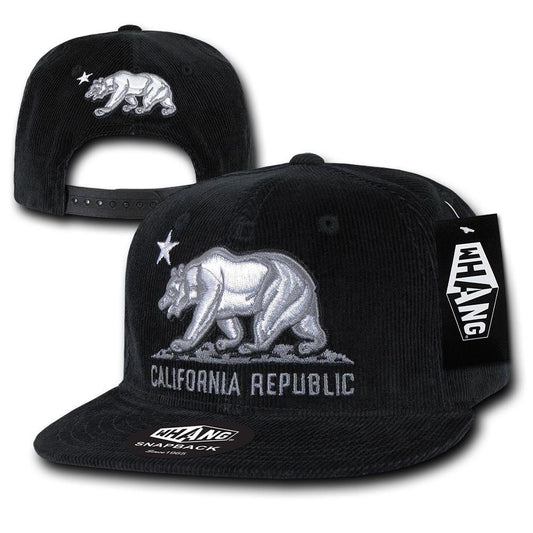 1 Dozen California Corduroy Republic Monster Bear Snapback Hat Caps Wholesale Bulk-