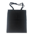 1 Dozen Natural Cotton Plain Reusable Grocery Shopping Tote Bags 16inch Wholesale Bulk-Black-