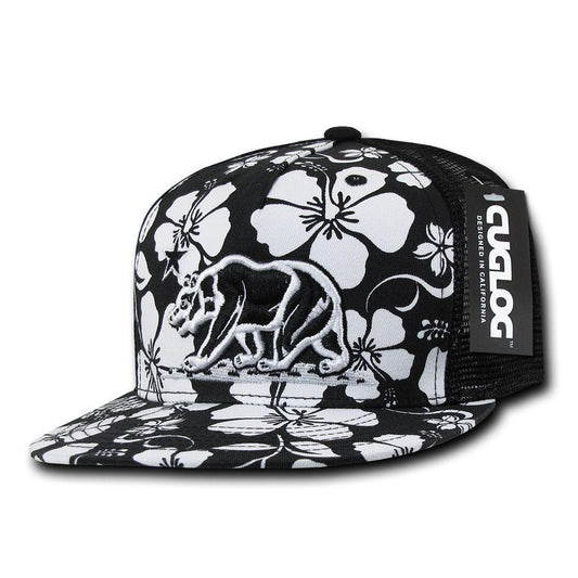 1 Dozen Cuglog 5 Panel California Floral Cali Bear Trucker Caps Hats Wholesale Bulk-