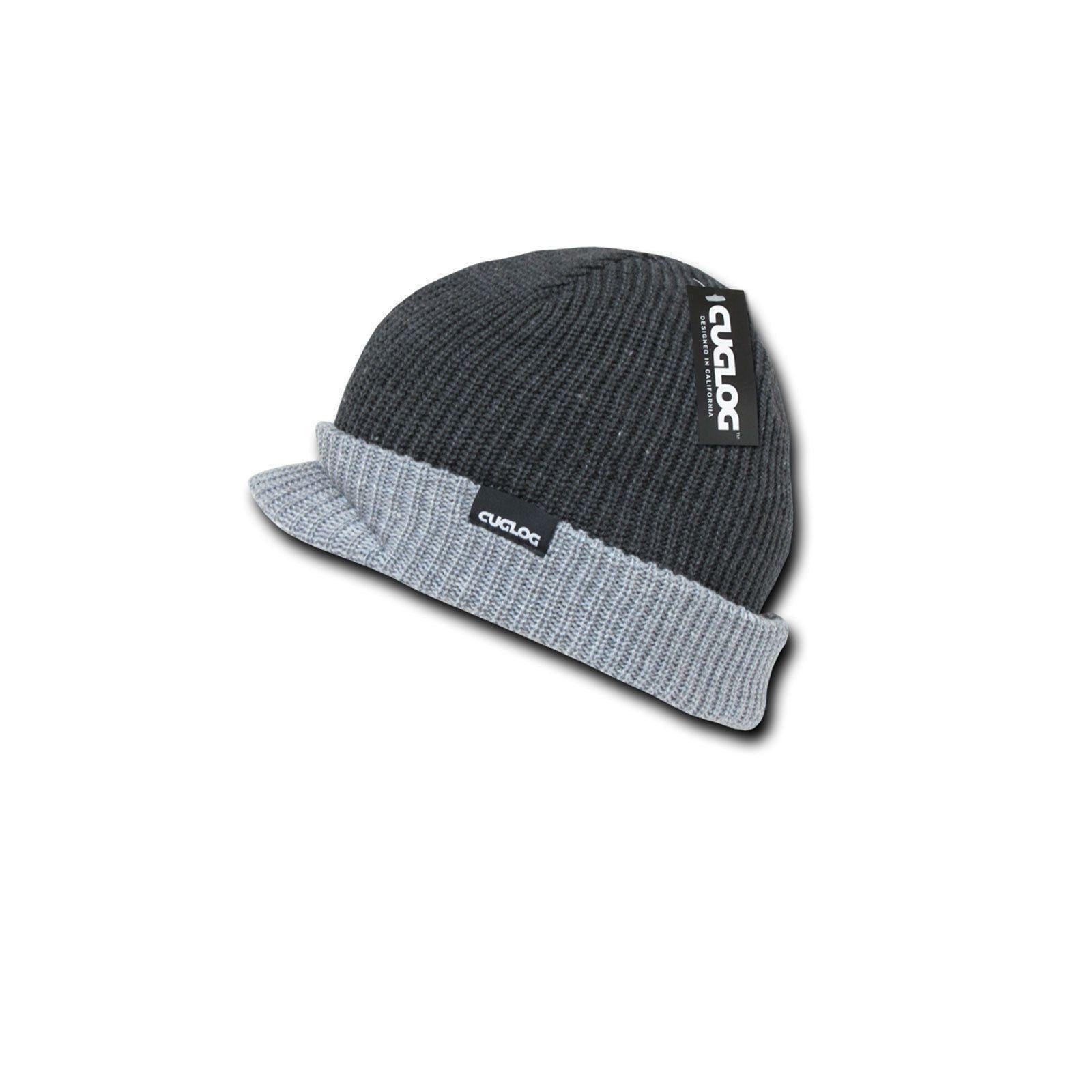 1 Dozen Cuglog Baekdui Beanies Ribbed Knit Cuffed Army Gi Visor Wholesale Lot Bulk-