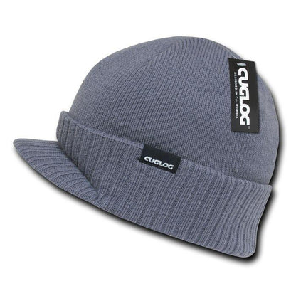 1 Dozen Cuglog Beanies Ribbed Knit Cuffed Lined Army Gi Visor Wholesale Bulk-