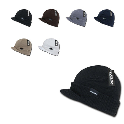 1 Dozen Cuglog Beanies Ribbed Knit Cuffed Lined Army Gi Visor Wholesale Bulk-