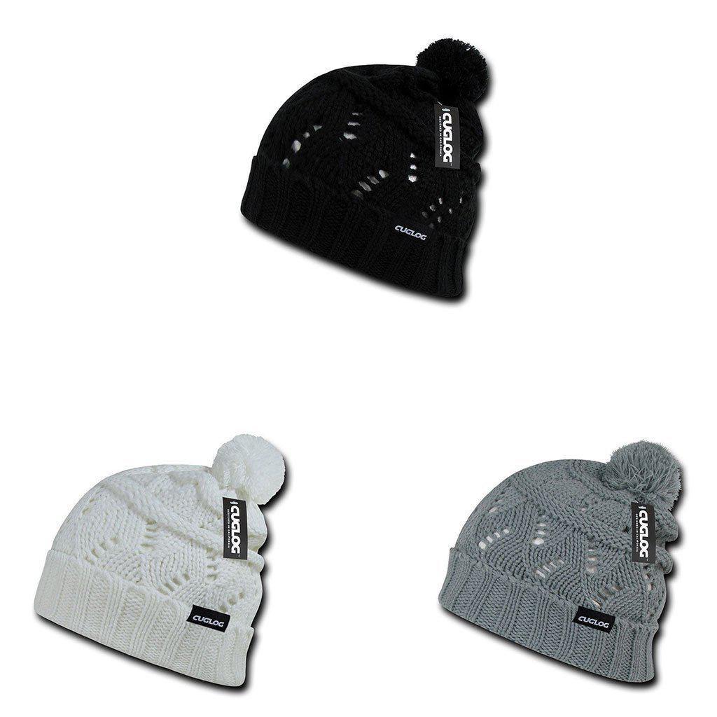 1 Dozen Cuglog Ben Nevis Cuffed Slouchy Beanies Big Fuzzy Ball Wholesale Bulk-CONTACT US TO MIX AND MATCH COLORS-