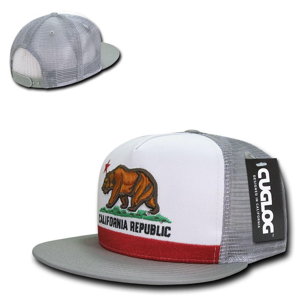 1 Dozen Cuglog California Republic Cal Flag 5 Panel Trucker Caps Wholesale Bulk-