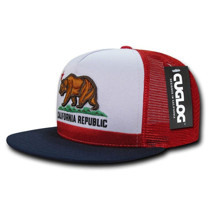 1 Dozen Cuglog California Republic Cal Flag 5 Panel Trucker Caps Wholesale Bulk-