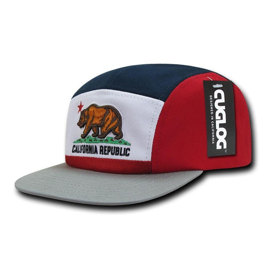 1 Dozen Cuglog California Republic Calflag 5 Panel Racer Caps Hats Wholesale Bulk-