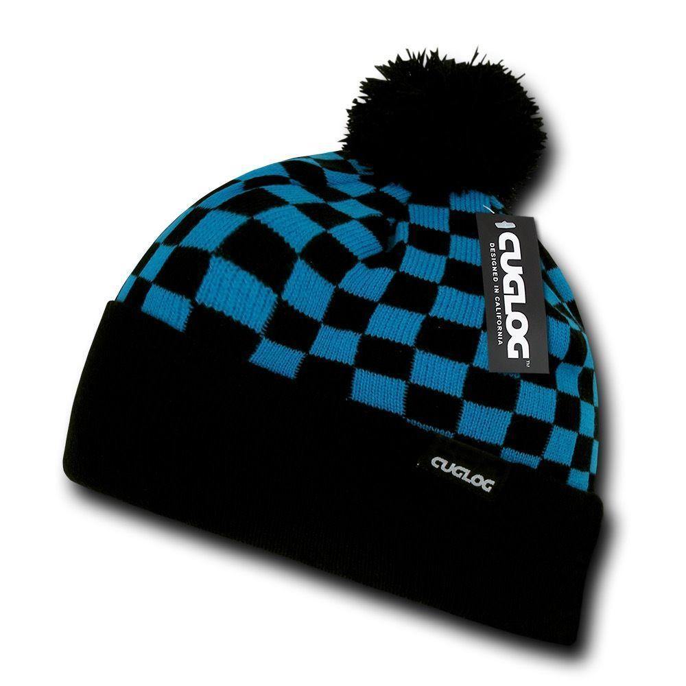 1 Dozen Cuglog Changbai Beanies Checker Flag Style Cuffed Caps Hats Wholesale-CONTACT US TO MIX AND MATCH COLORS-