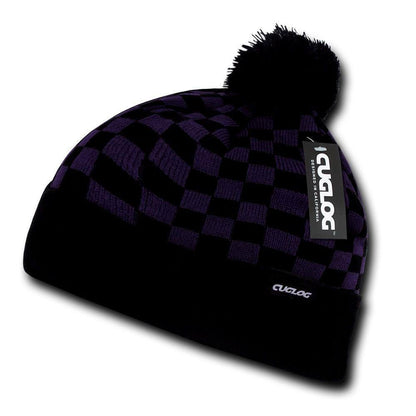 1 Dozen Cuglog Changbai Beanies Checker Flag Style Cuffed Caps Hats Wholesale-CONTACT US TO MIX AND MATCH COLORS-