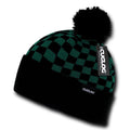 1 Dozen Cuglog Changbai Beanies Checker Flag Style Cuffed Caps Hats Wholesale-KELLY/BLACK-