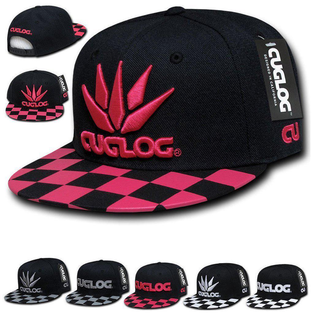 1 Dozen Cuglog Checker 6 Panel Retro Flat Bill Snapback Caps Hats Wholesale Bulk-