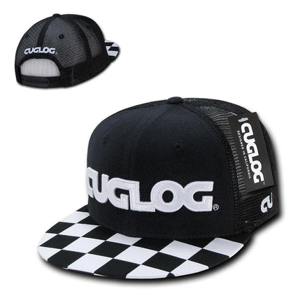 1 Dozen Cuglog Checker 6 Panel Retro Flat Bill Trucker Caps Hats Wholesale Lots-