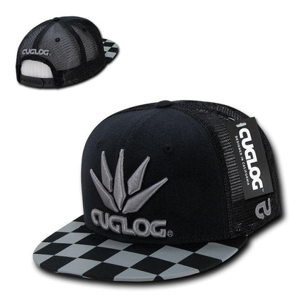 1 Dozen Cuglog Checker 6 Panel Retro Flat Bill Trucker Caps Hats Wholesale Lots-