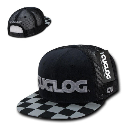 1 Dozen Cuglog Checker 6 Panel Retro Flat Bill Trucker Caps Hats Wholesale Lots-