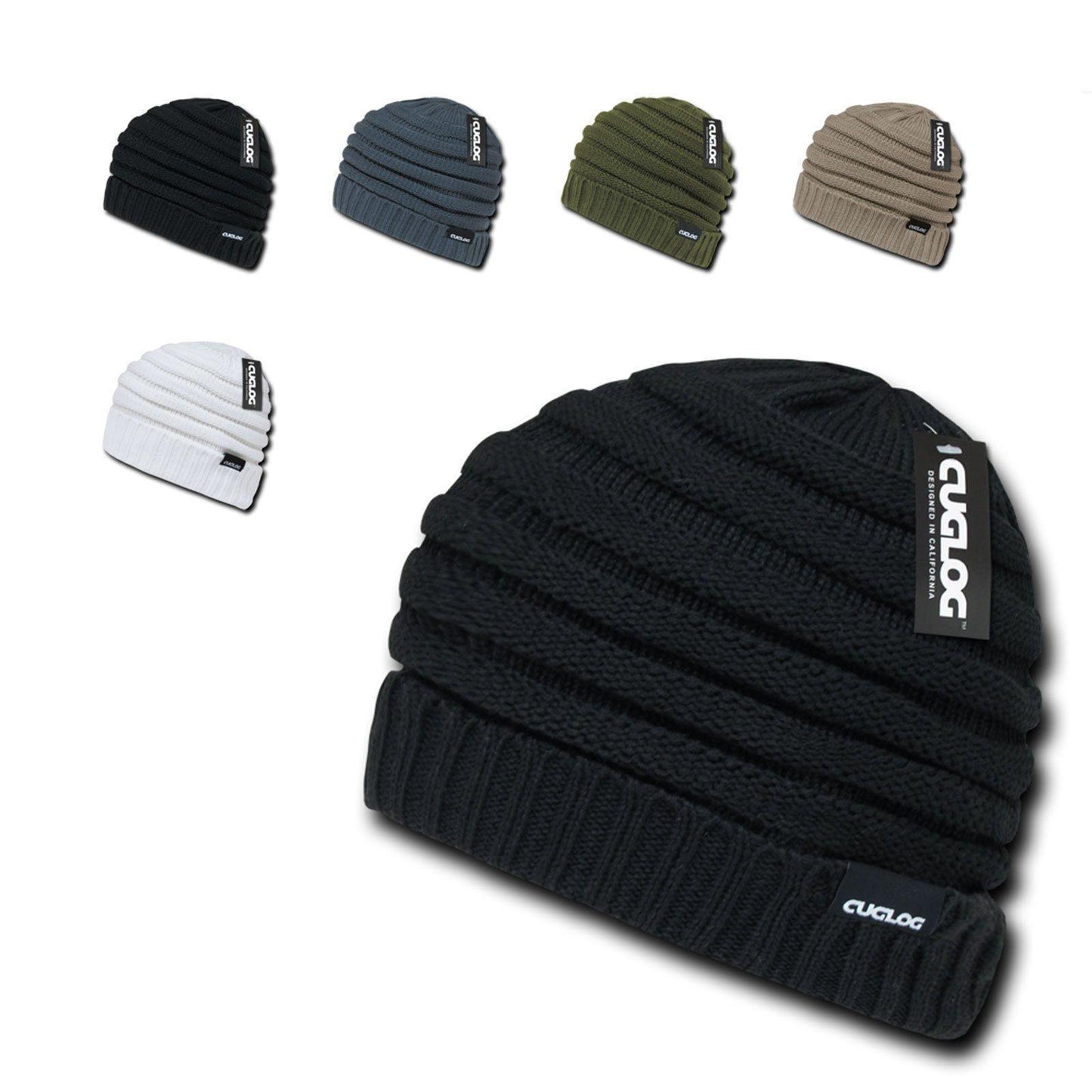 1 Dozen Cuglog Etna Slouchy Beanies Raggae Striped Knit Wholesale Lots-