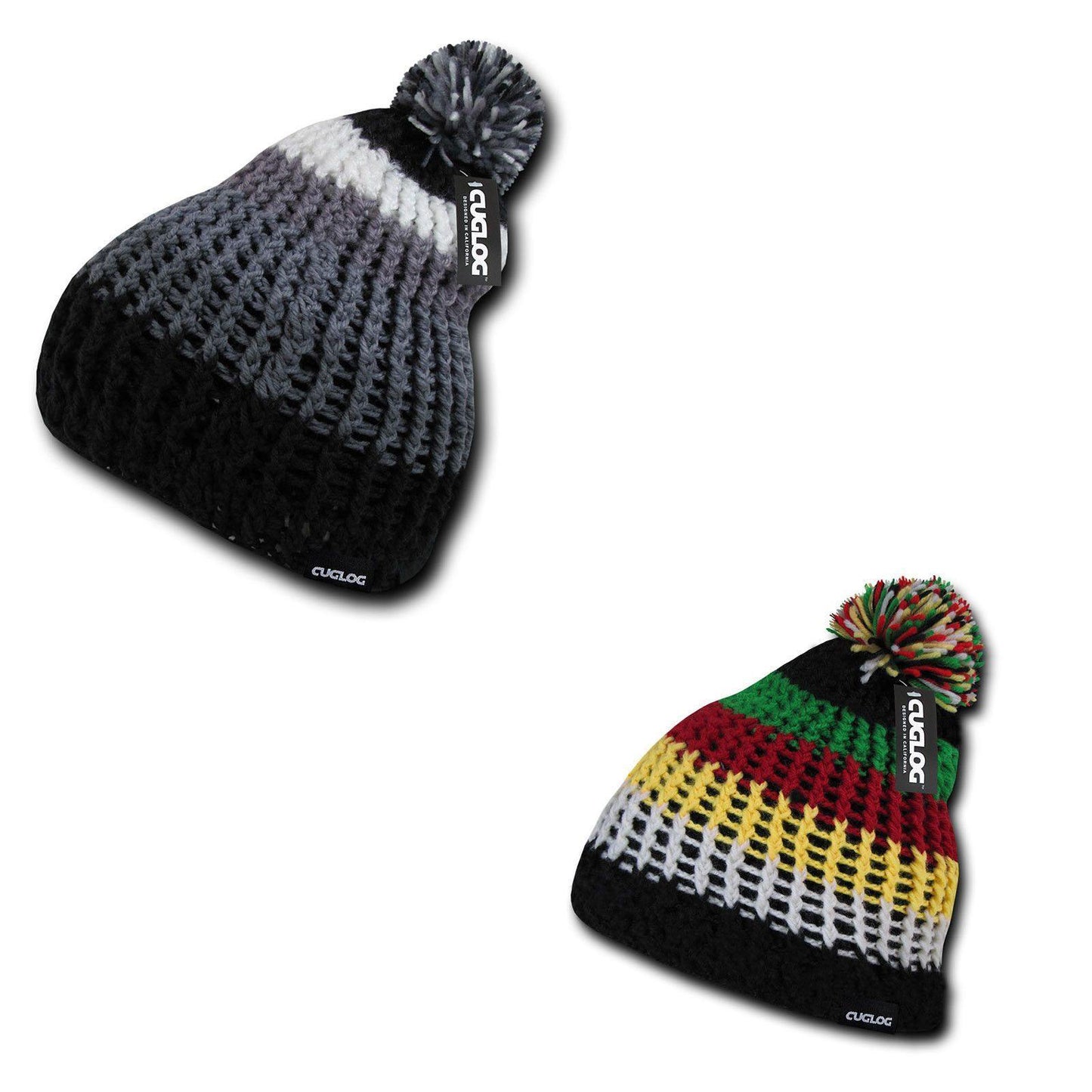 1 Dozen Cuglog Fuji Cuffed 3 Tone Digital Gradient Beanies Caps Hats Wholesale Lots!-CONTACT US TO MIX AND MATCH COLORS-