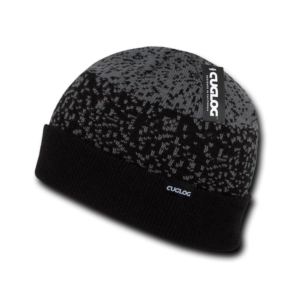 1 Dozen Cuglog Fuji Cuffed 3 Tone Digital Gradient Beanies Caps Hats Wholesale Lots!-CONTACT US TO MIX AND MATCH COLORS-