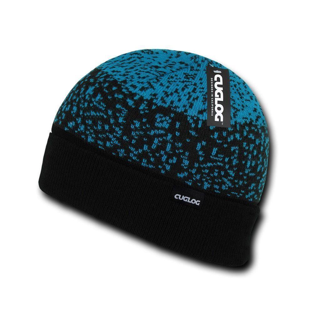 1 Dozen Cuglog Fuji Cuffed 3 Tone Digital Gradient Beanies Caps Hats Wholesale Lots!-CONTACT US TO MIX AND MATCH COLORS-