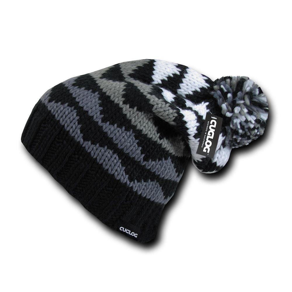 1 Dozen Cuglog K2 Slouch Beanies Pom Winter Cuffed Wholesale Lots-