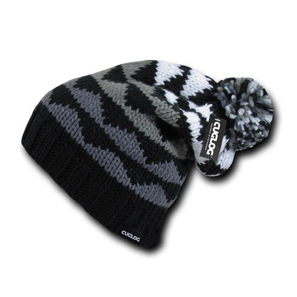 1 Dozen Cuglog K2 Slouch Beanies Pom Winter Cuffed Wholesale Lots-