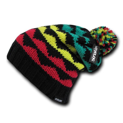 1 Dozen Cuglog K2 Slouch Beanies Pom Winter Cuffed Wholesale Lots-