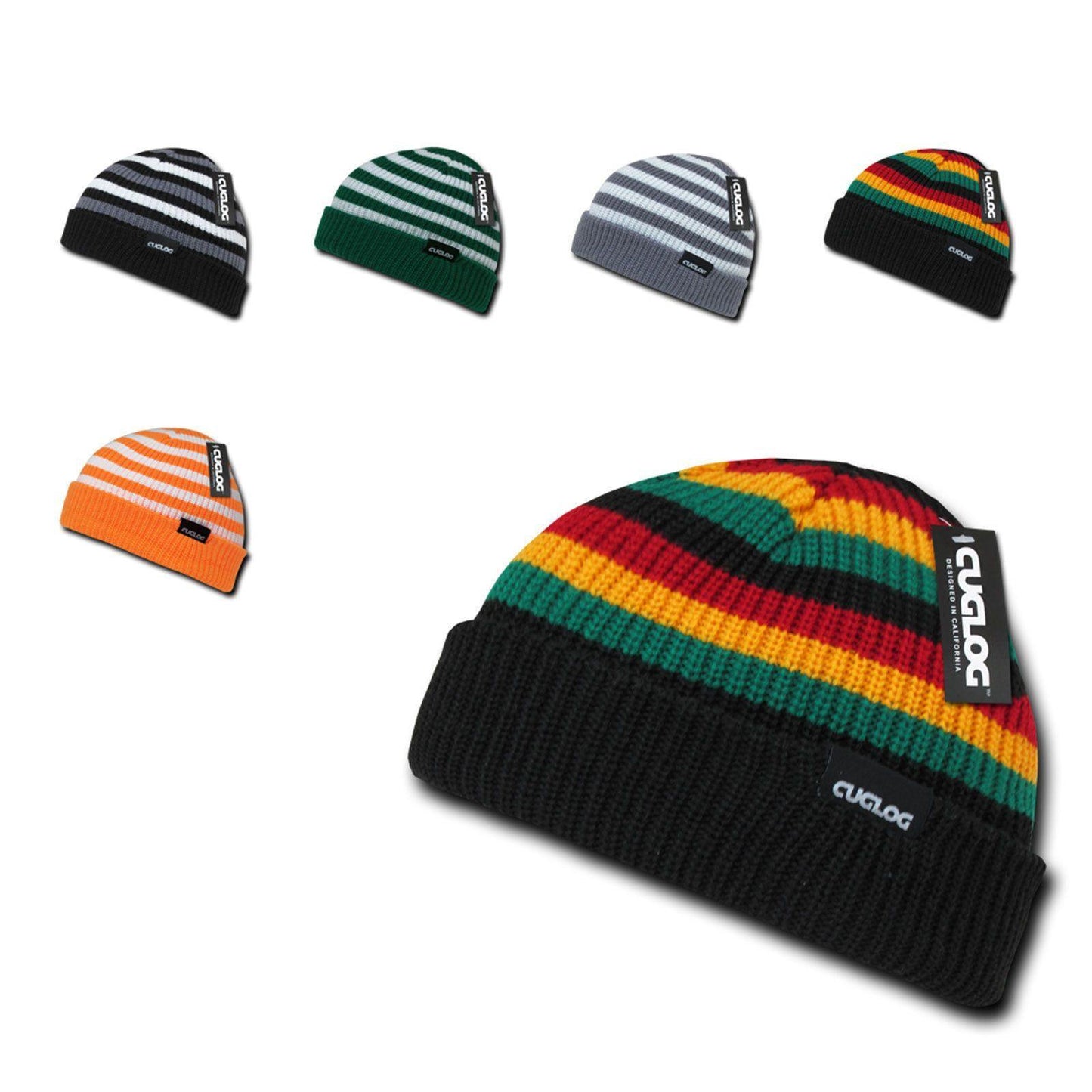 1 Dozen Cuglog Kilimanjaro Striped Beanies Watch Striped Rib Wholesale Lots-