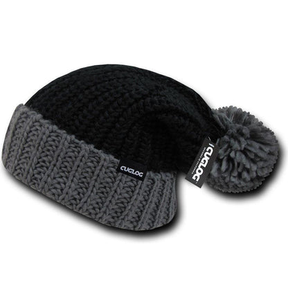 1 Dozen Cuglog Rainier Two Tone Cuffed Beanies Pom Style Wholesale Lots-CONTACT US TO MIX AND MATCH COLORS-