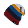 1 Dozen Cuglog Rushmore Colorful Colorful Stripped Beanies Wholesale Lots-RED/NAVY-