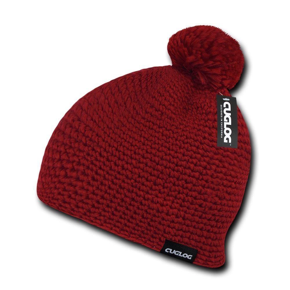 1 Dozen Cuglog Tai Beanies Big Pom Pom Style Tightly Knit Wholesale Lots-CONTACT US TO MIX AND MATCH COLORS-