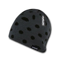 1 Dozen Cuglog Thor Polka Dotted Beanies Lined Knit Winter Wholesale Lots-CHARCOAL/BLACK-