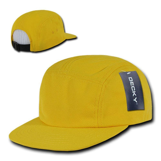 1 Dozen Decky 5 Panel Flat Bill Performance Mesh Racer Caps Hats Wholesale-