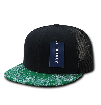 1 Dozen Decky 6 Panel Flat Bill Bandana Trucker Hats Caps Wholesale Lots!!-