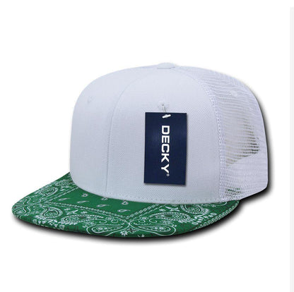1 Dozen Decky 6 Panel Flat Bill Bandana Trucker Hats Caps Wholesale Lots!!-