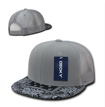 1 Dozen Decky 6 Panel Flat Bill Bandana Trucker Hats Caps Wholesale Lots!!-
