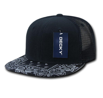 1 Dozen Decky 6 Panel Flat Bill Bandana Trucker Hats Caps Wholesale Lots!!-