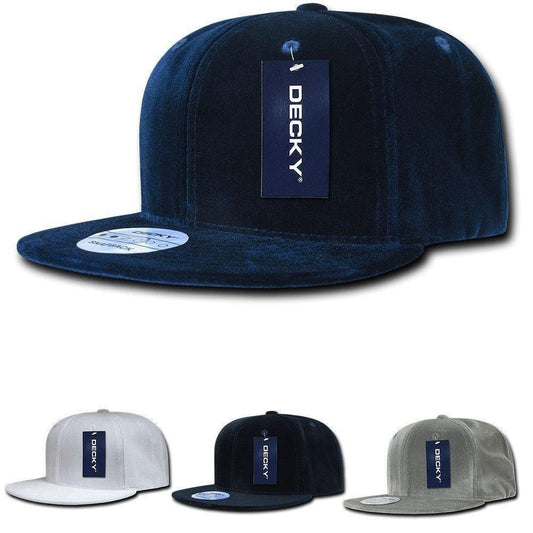 1 Dozen Decky 6 Panel Velvet Snapback Flat Bill Baseball Hats Caps Wholesale Lots-