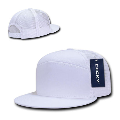 1 Dozen Decky 7 Panel Flat Bill Baseball Trucker Real Mesh Caps Wholesale Lots-