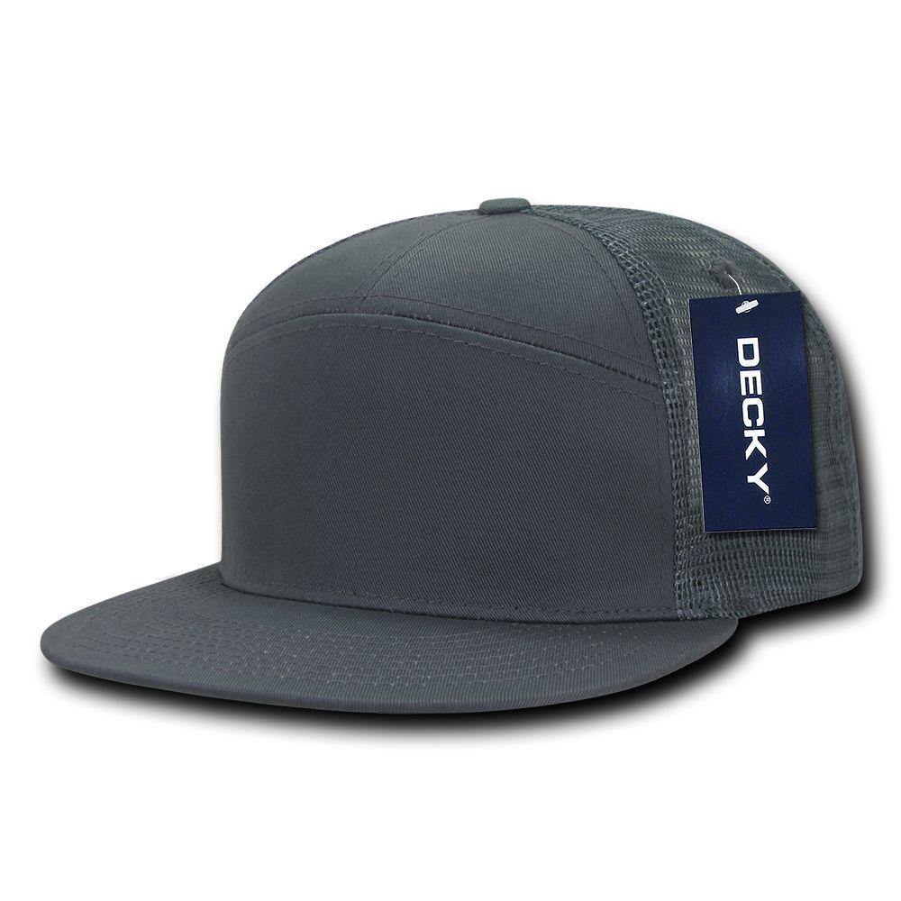 1 Dozen Decky 7 Panel Flat Bill Baseball Trucker Real Mesh Caps Wholesale Lots-
