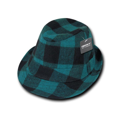1 Dozen Decky Acrylic Plaid Lightweight Fedora Fedoras Panama Hats Wholesale-