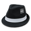 1 Dozen Decky Black White Red Poly Woven Fedora Hipster Miami Hats Wholesale- 5 image