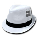 1 Dozen Decky Black White Red Poly Woven Fedora Hipster Miami Hats Wholesale- 6 image